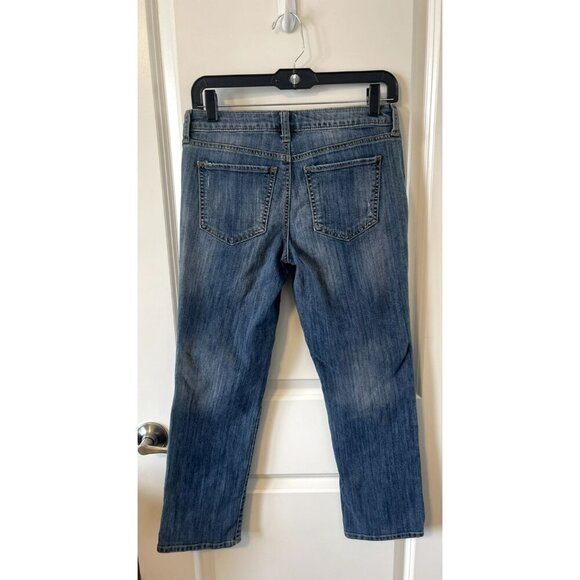Apt 9 Womens Modern Fit Straight Leg Jeans 2 Cropped Denim Med Wash - Picture 2 of 5